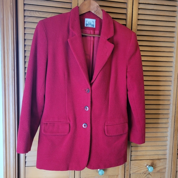 Evidence Red Cashmere & Wool Blend Jacket *Size 11* - Picture 1 of 6